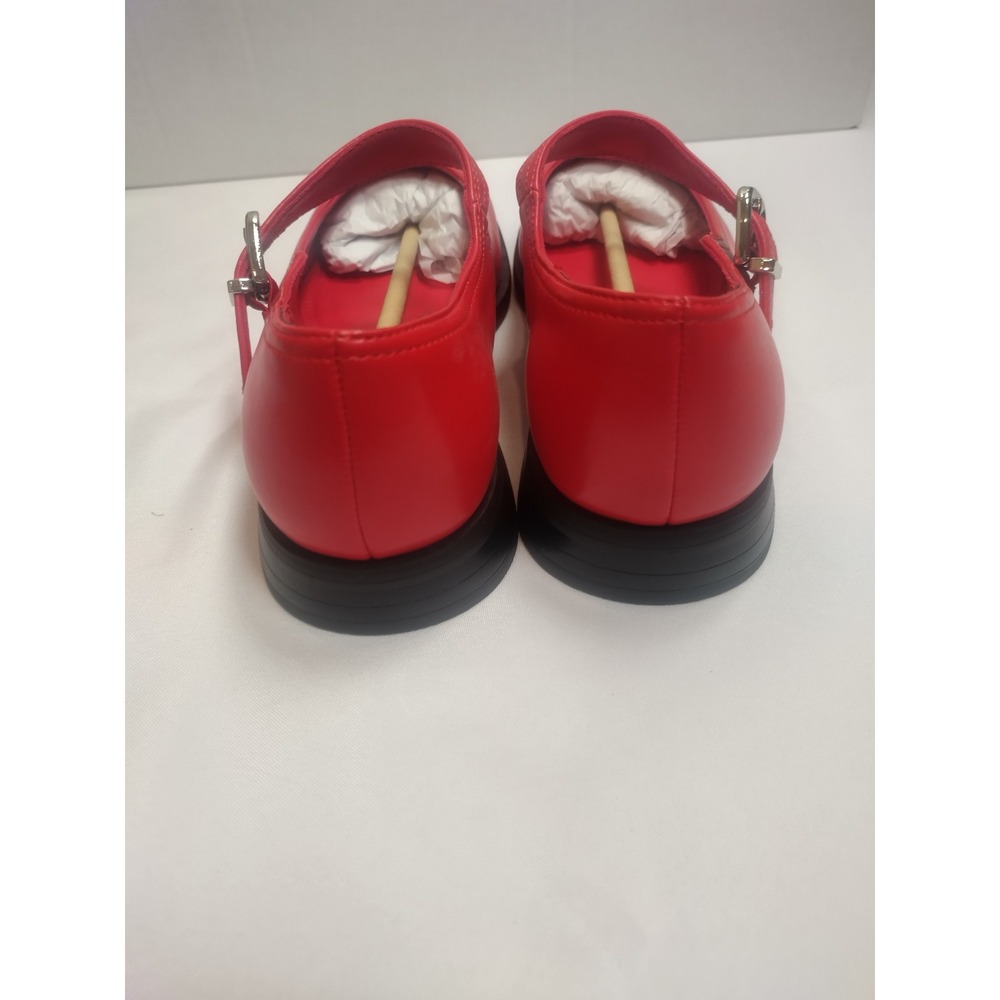 Ankis Red Mary Jane Flats Square Toe Buckle Strap Low Heel Shoes Womens 6.5 - Picture 5 of 7